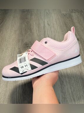 New Adidas Powerlift 5 Weight Lifting Gym Shoes Men’s Sz 10 JP9879 Pink White